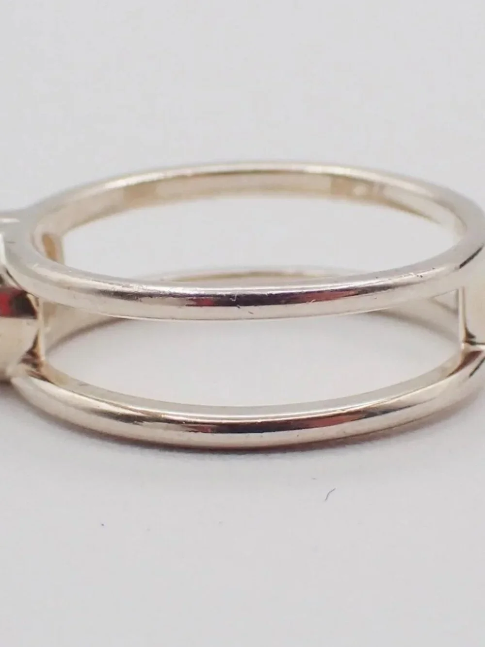 GUCCI Interlocking G Logo Ring Silver 925 Size JP14 US7 Italy Accessory 60KC874 - Picture 3 of 11